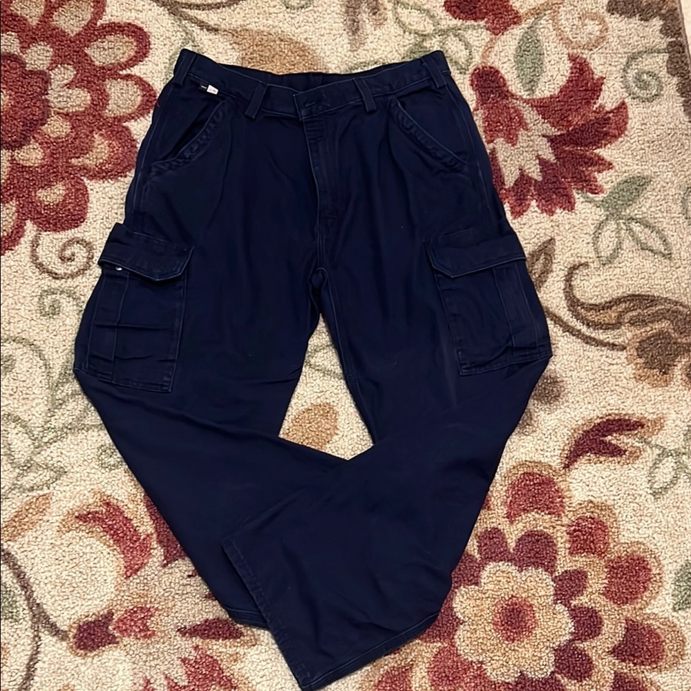 Men's Blue Carhartt FR Cargo Pants size 38x30